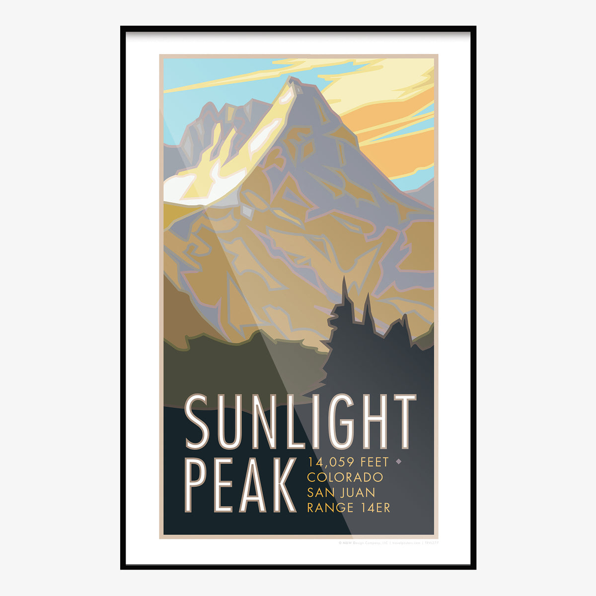 Sunlight Peak Colorado 14er Travel Poster