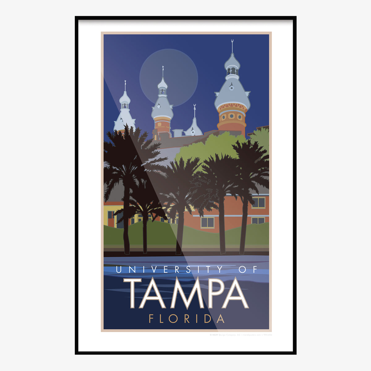Tampa River Walk Florida Travel Poster
