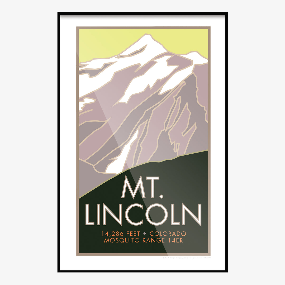 Mt. Lincoln Colorado 14er Travel Poster