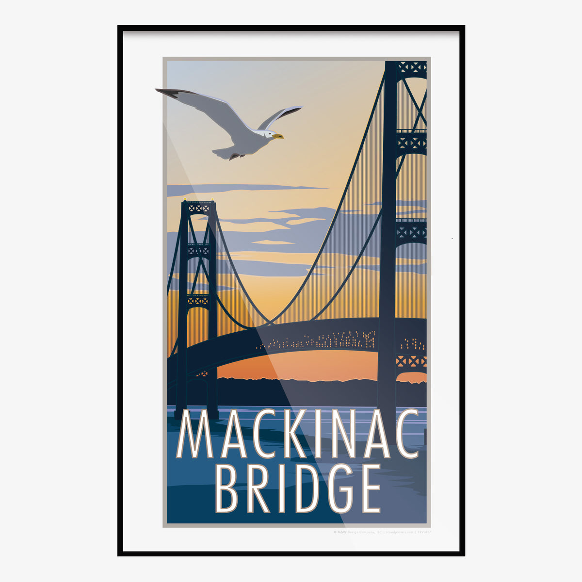 Mackina Bridge Michigan Travel Poster