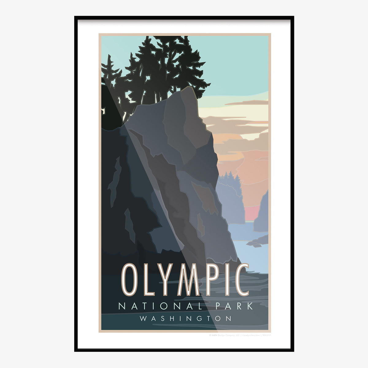 Olympic National Park Washington Sea Stacks Travel Poster