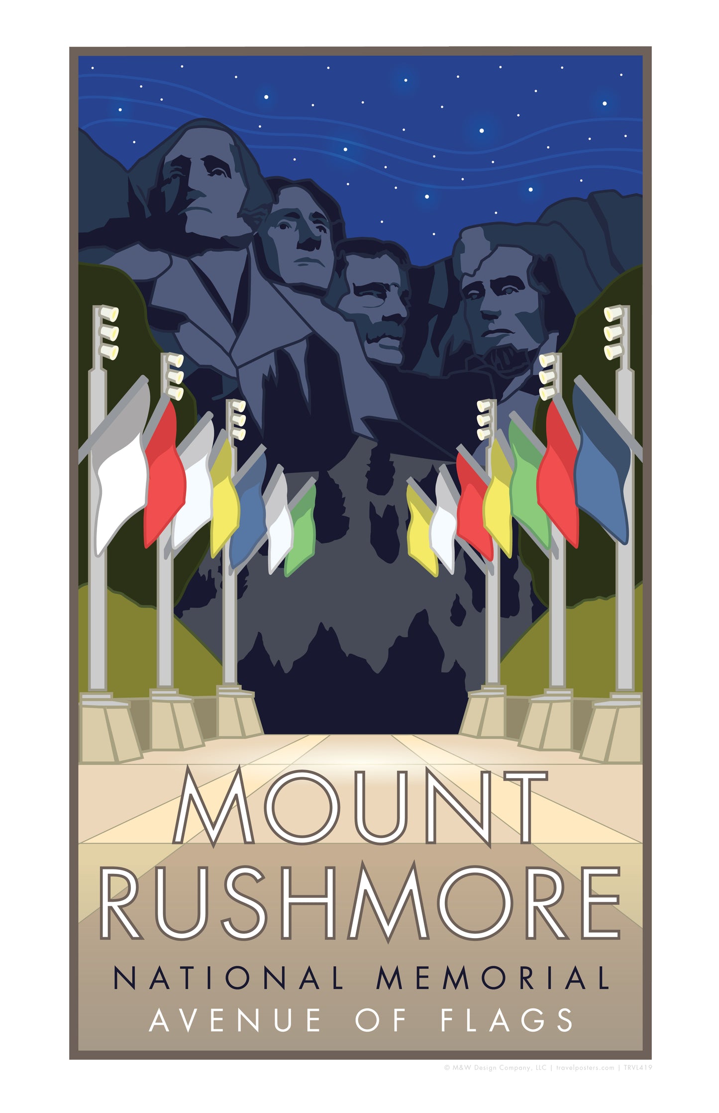 Mount Rushmore - Avenue of Flags - Poster
