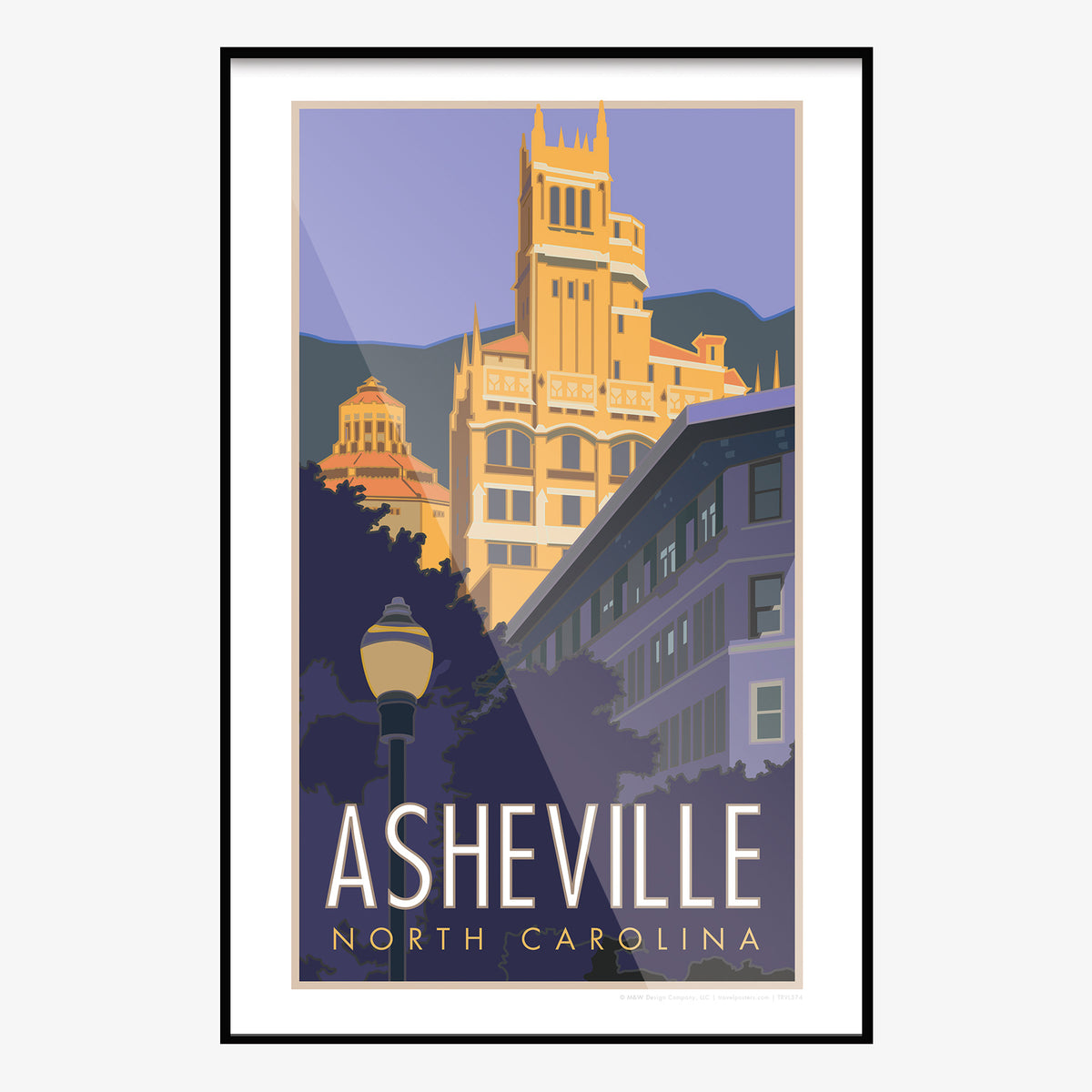 Downtown Ashville Travel Poster