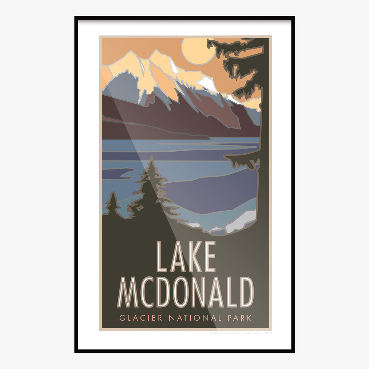 Lake McDonald Glacier National Park Montana Travel Poster
