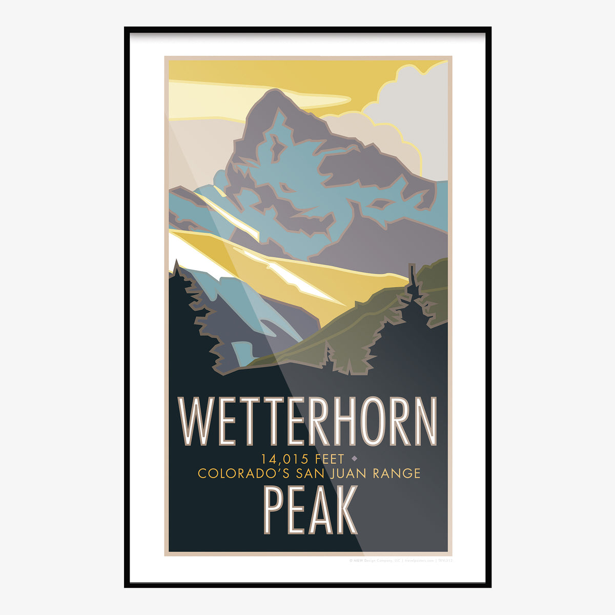 Wetterhorn Peak Colorado 14er Travel Poster