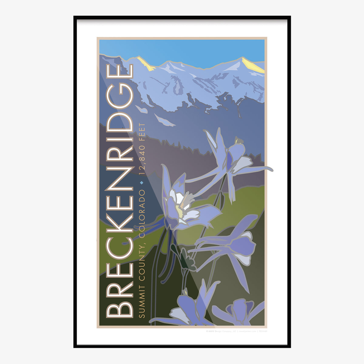 Breckenridge Colorado Columbines Travel Poster
