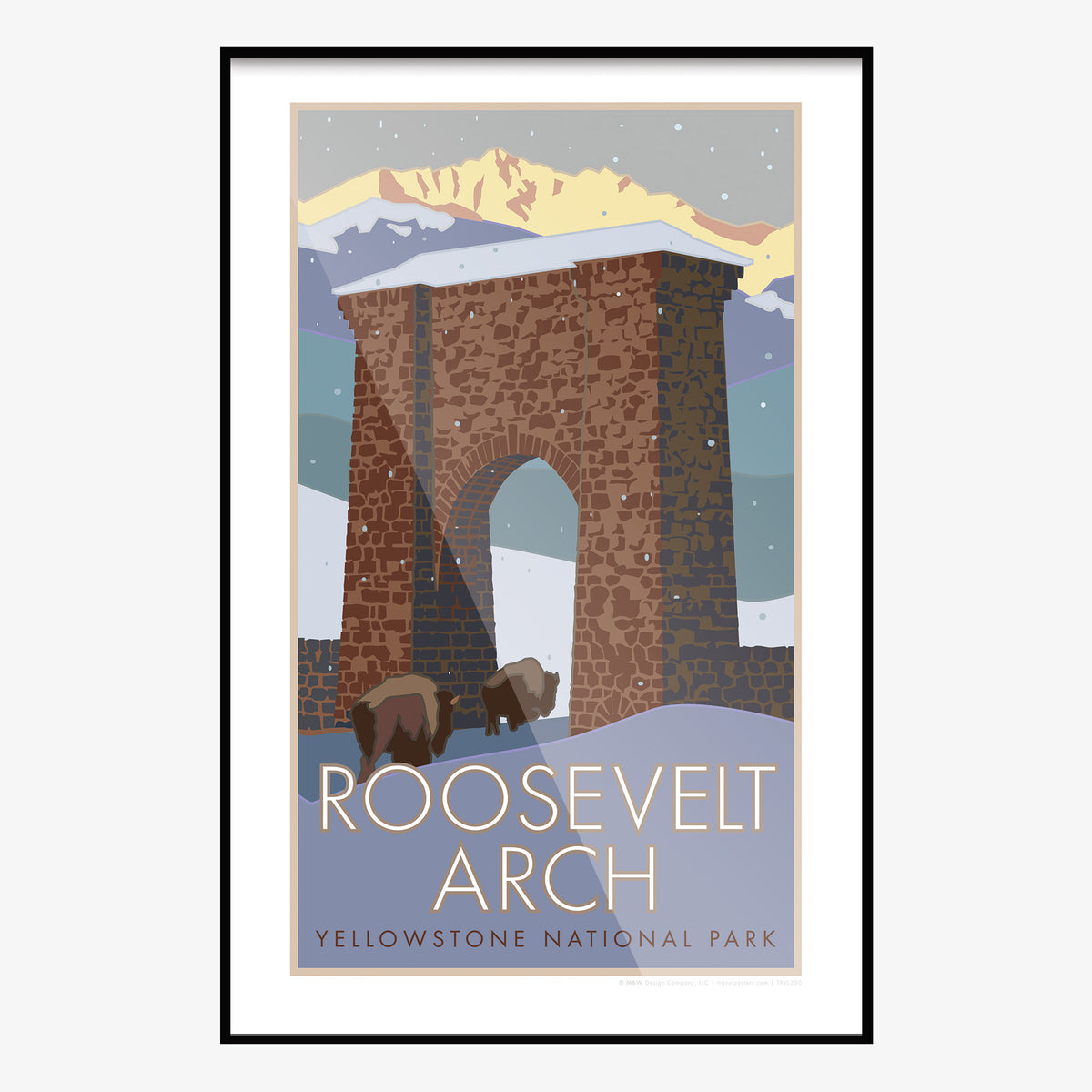 Yellowstone National Park Roosevelt Arch Travel Poster