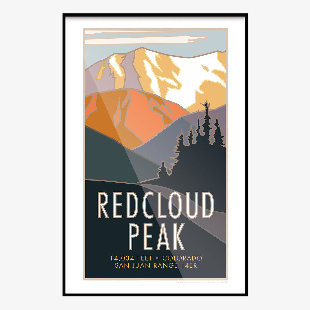 Red Cloud Peak Colorado 14er Travel Poster