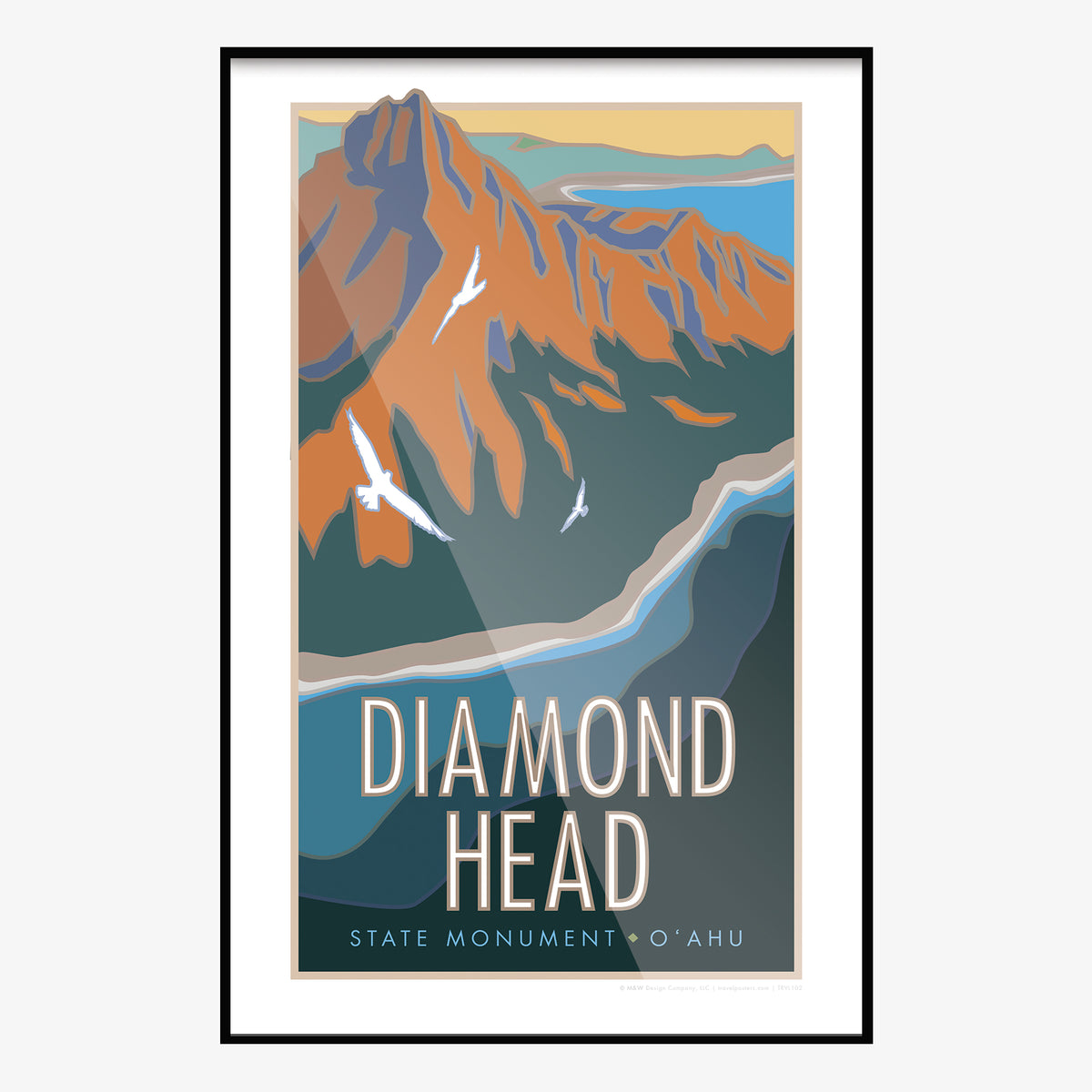 Diamond Head State Monument Hawaii Travel Poster
