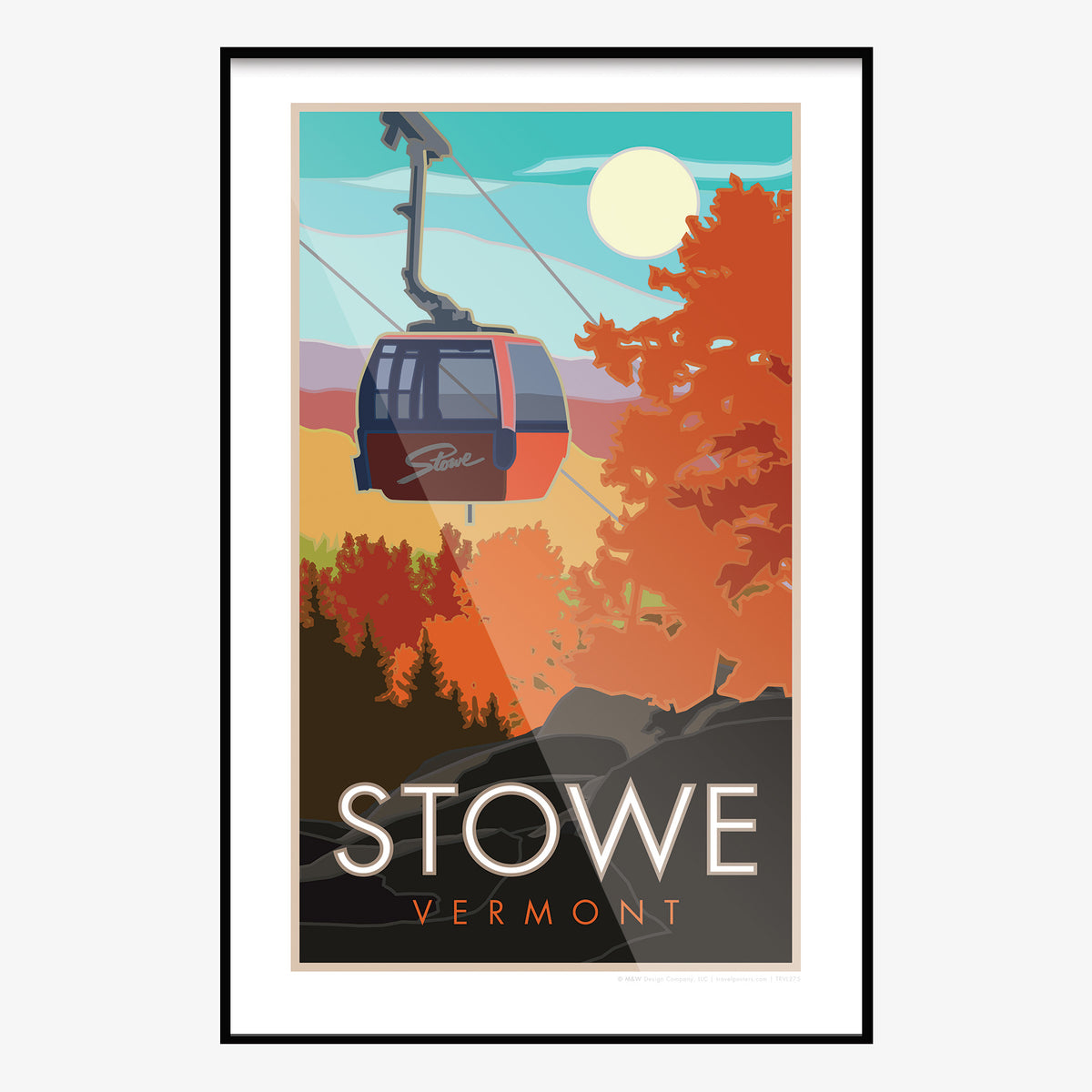 Stowe Vermont Fall Travel Poster