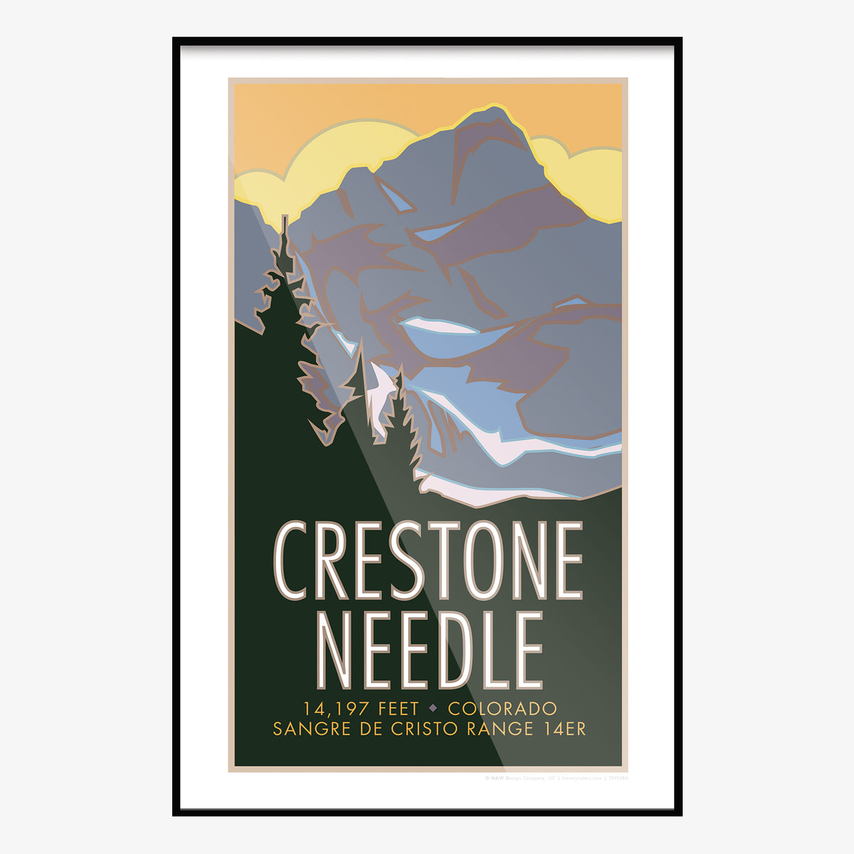 Crestone Needle Colorado 14er Travel Poster