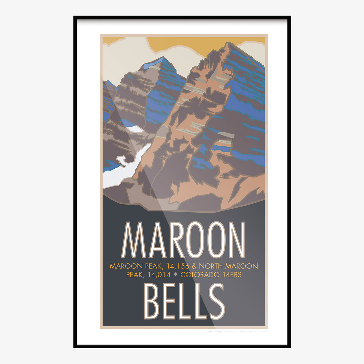 Maroon Bells Colorado 14er Travel Poster