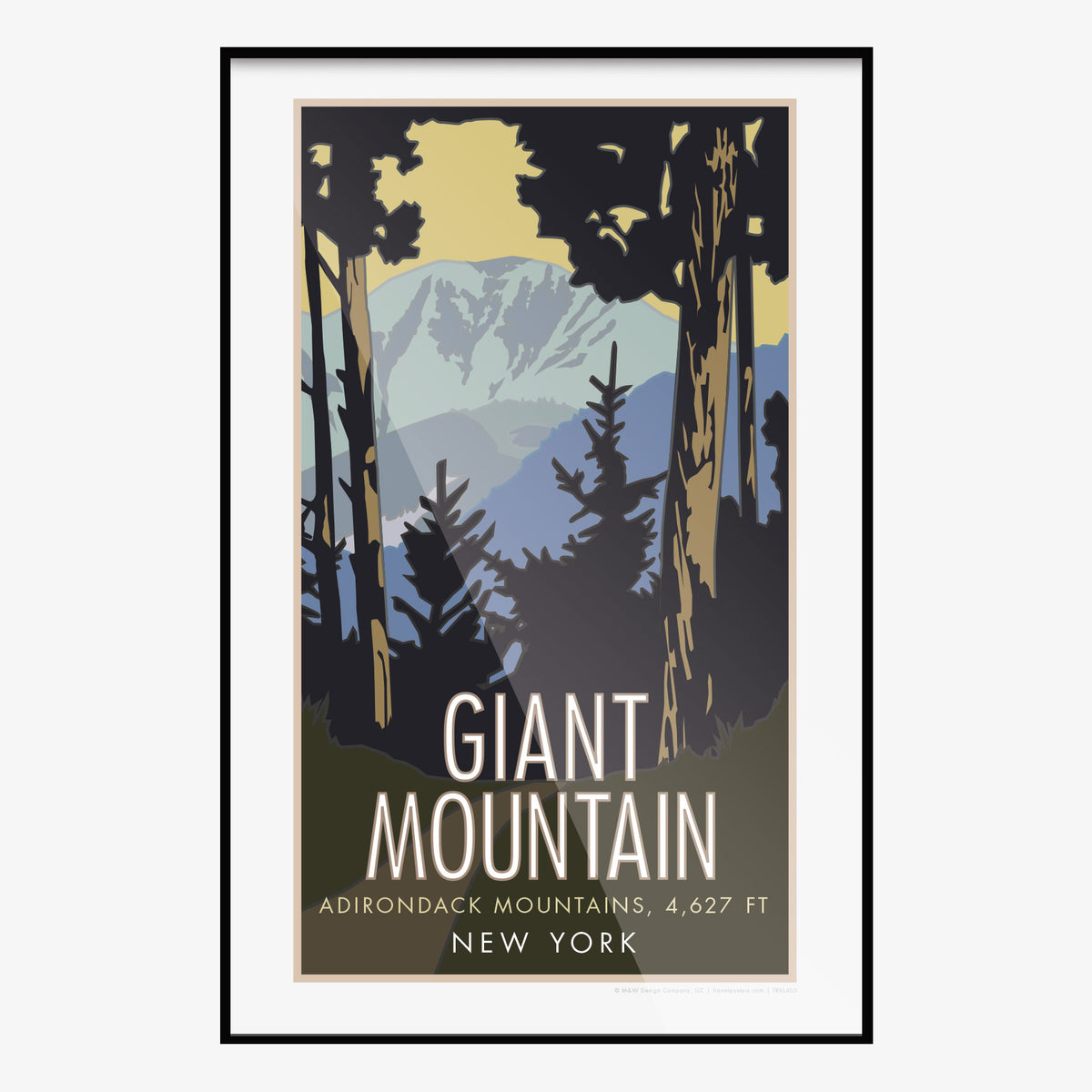 Giant Mountain New York Travel Poster