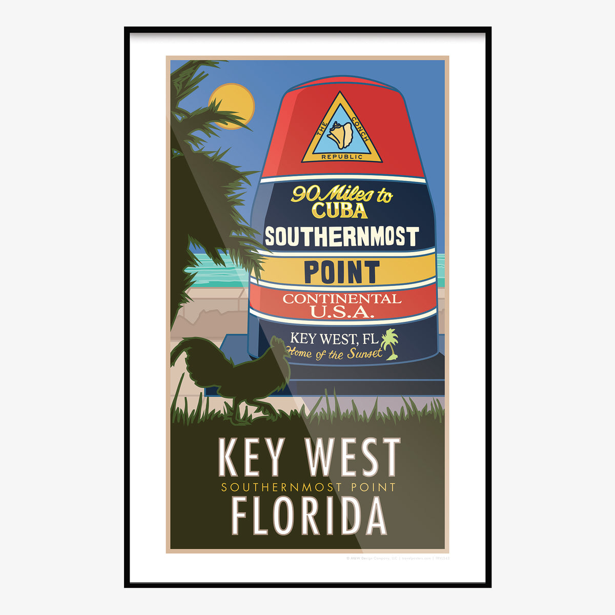 Southern Point Key West Florida Travel Poster