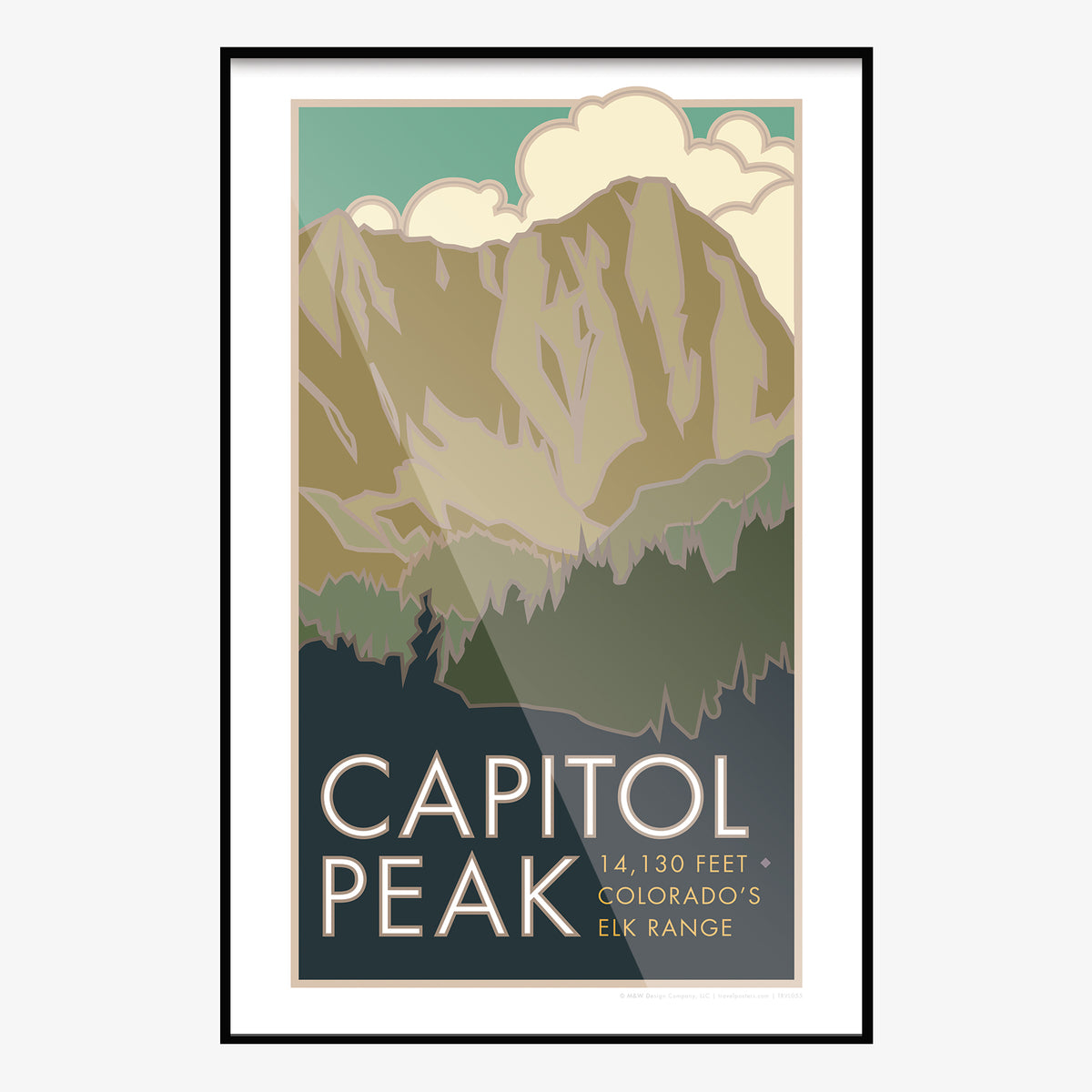 Capitol Peak Colorado 14er Travel Poster