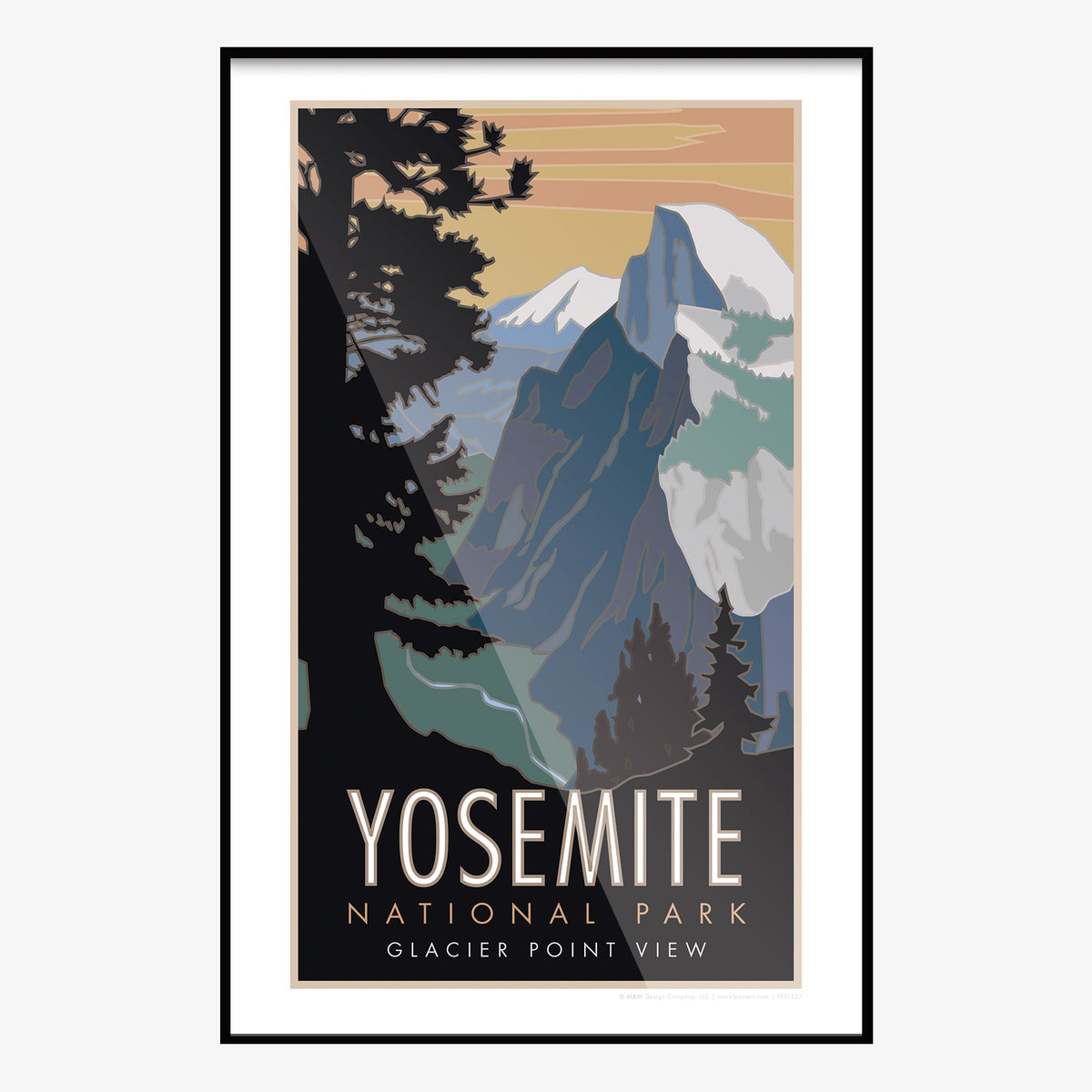 Yosemite National Park Glacier Point View Travel Poster