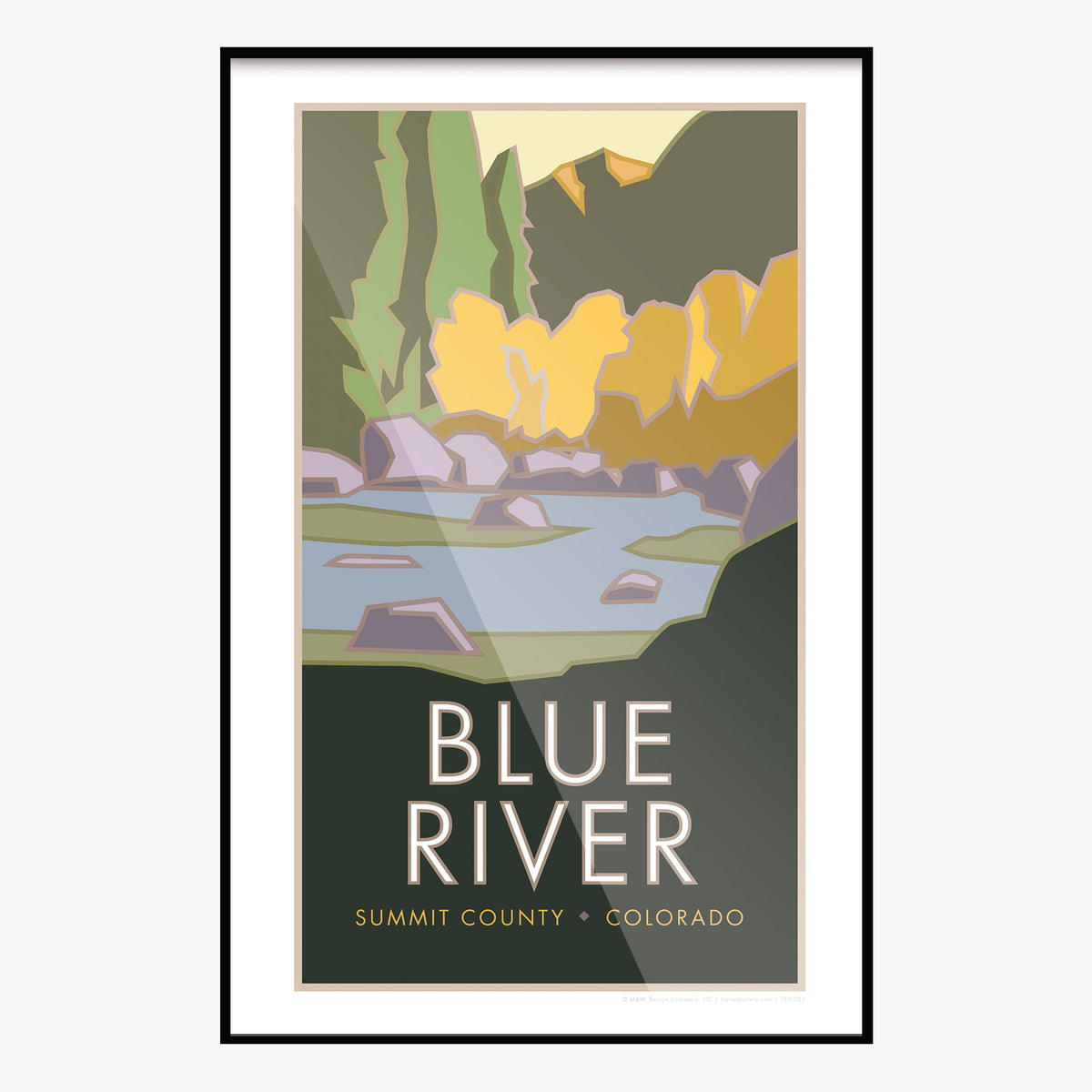 Blue River Colorado Travel Poster