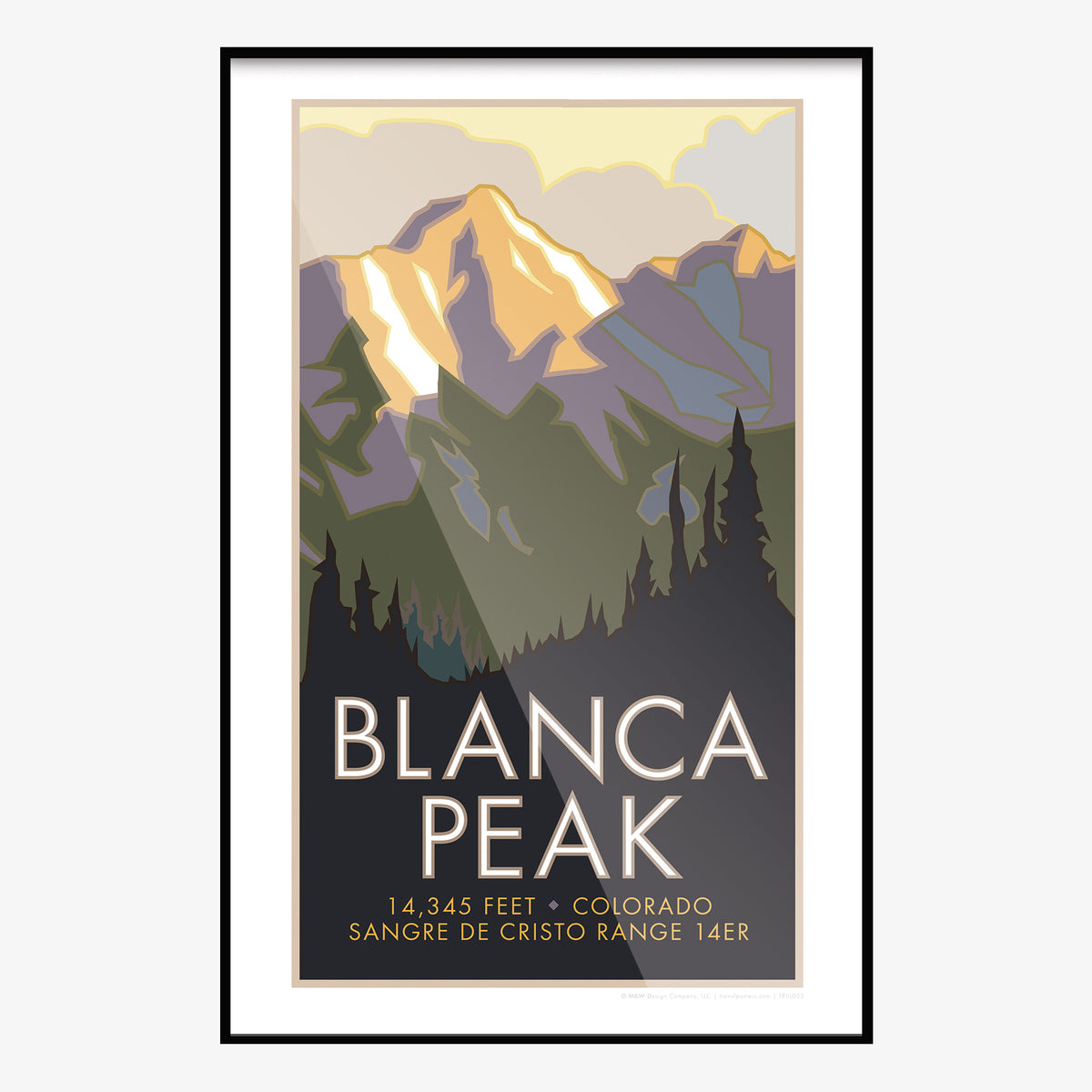 Blanca Peak Colorado 14er Travel Poster