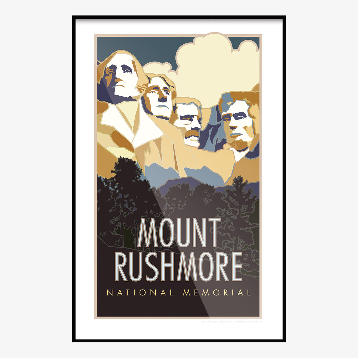 Mt. Rushmore National Memorial South Dakota Travel Poster