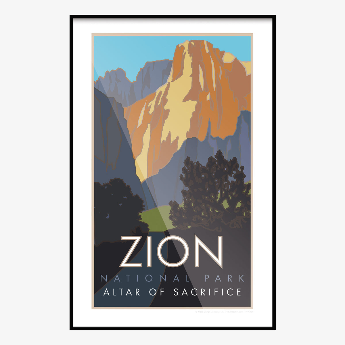 Zion National Park Altar of Sacrifice Utah Travel Poster
