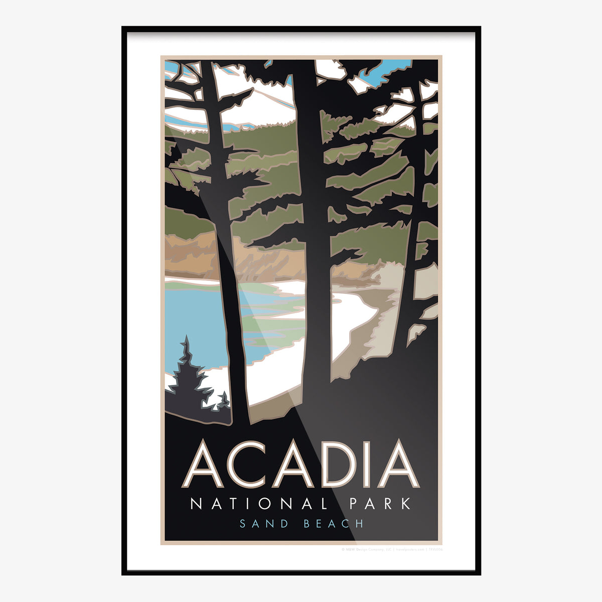Acadia National Park Sand Beach Maine Travel Poster