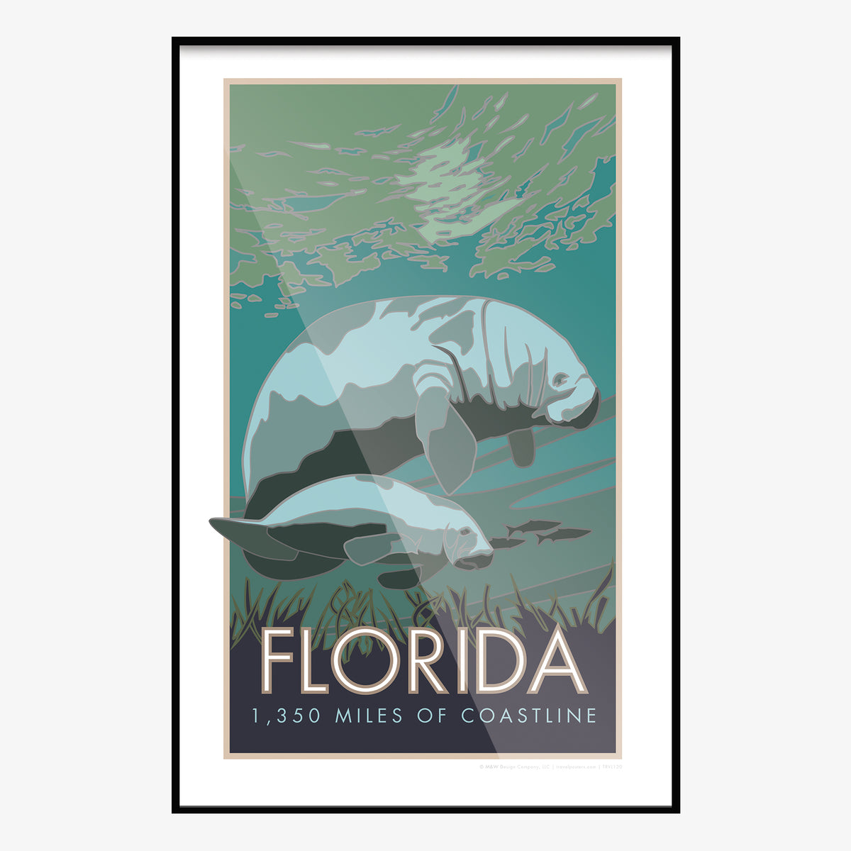 Florida Manatee Travel Poster