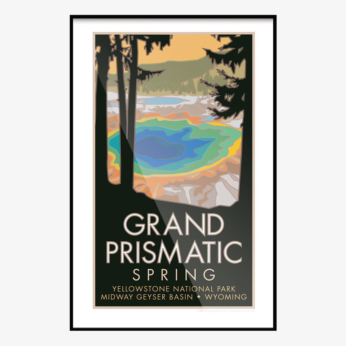Grand Prismatic Spring Yellowstone National Park Wyoming Travel Poster