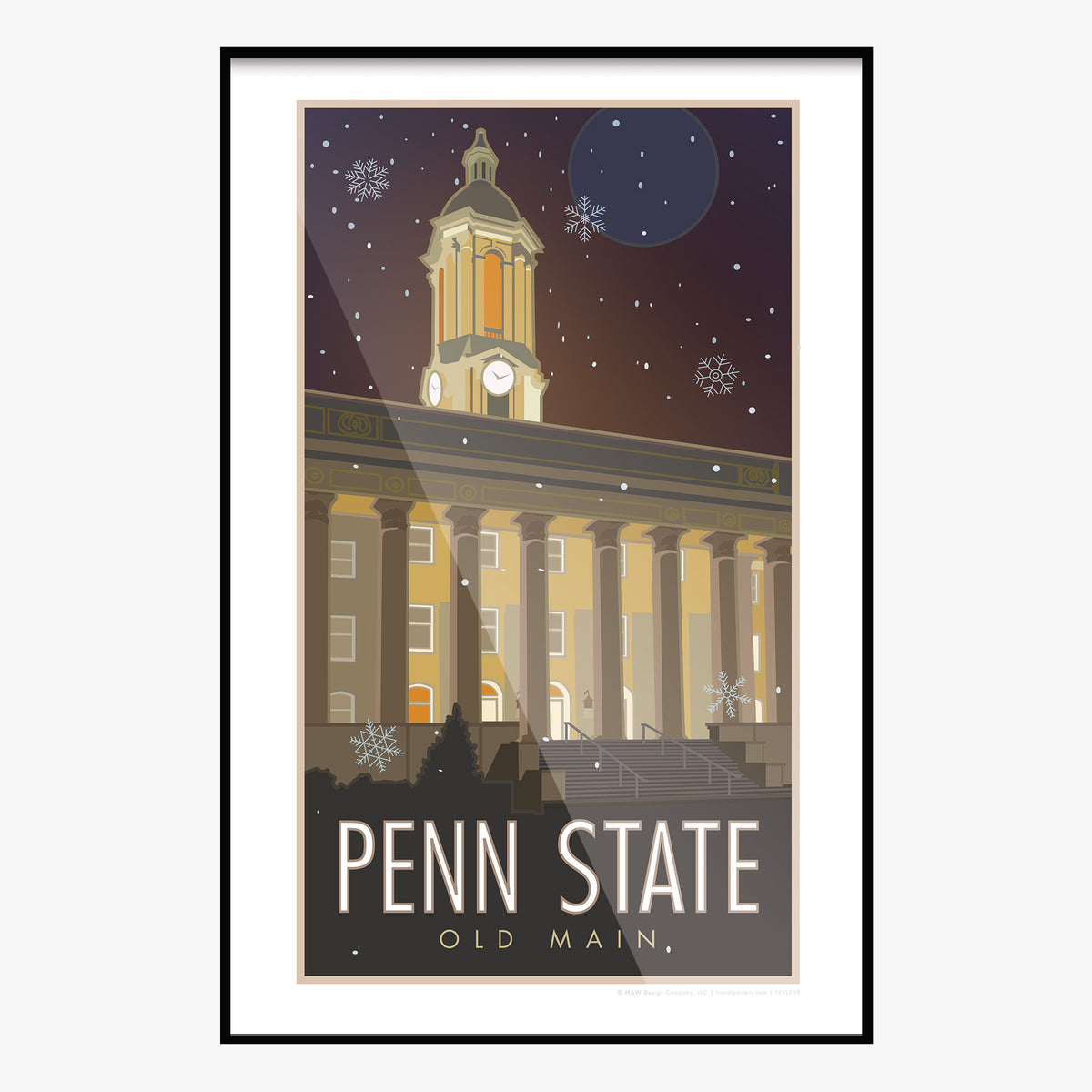Penn State Old Main Campus Pennsylvania Travel Poster