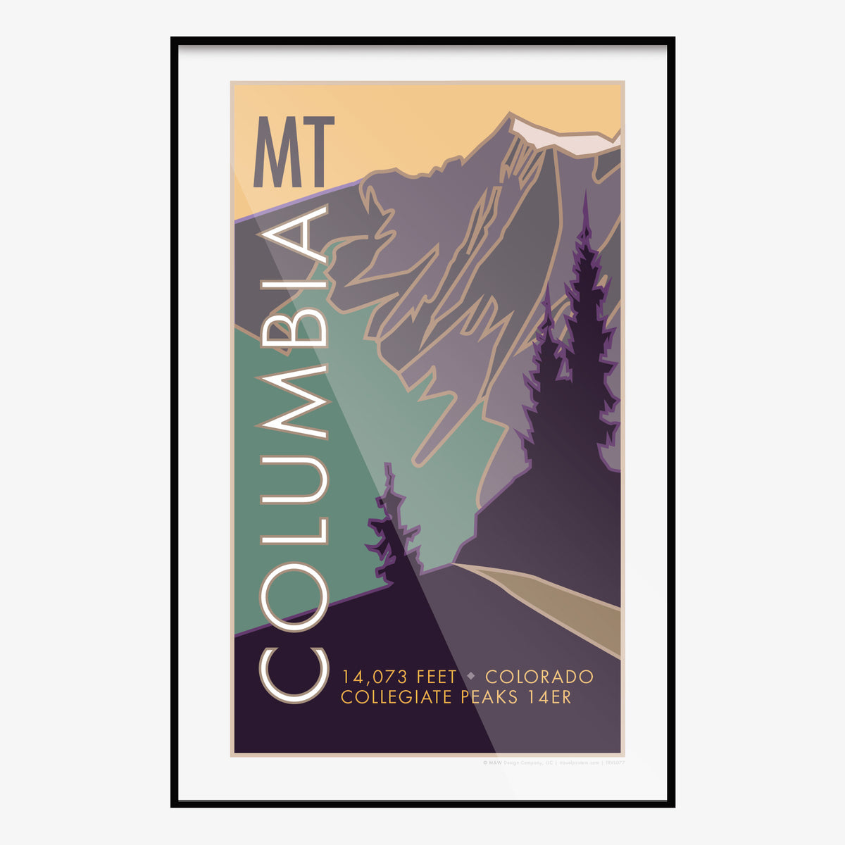 Mount Columbia Colorado 14er Travel Poster