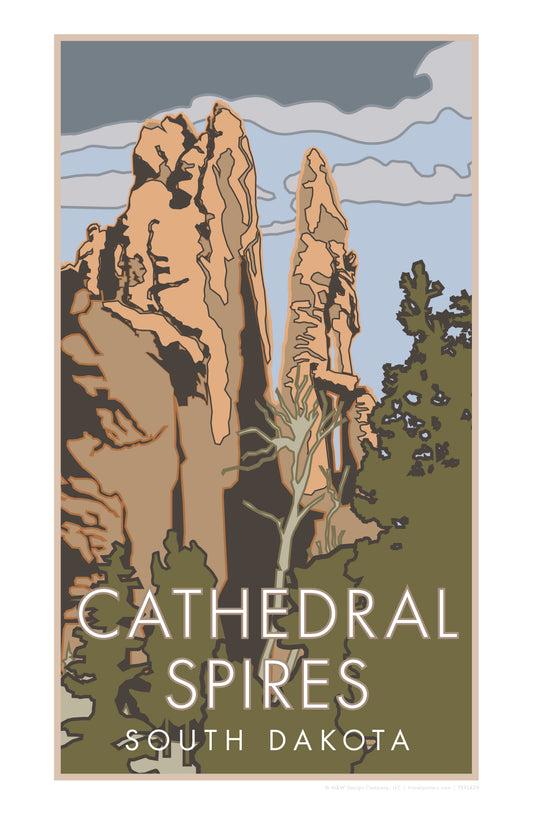 Cathedral Spires - Black Hills - Poster