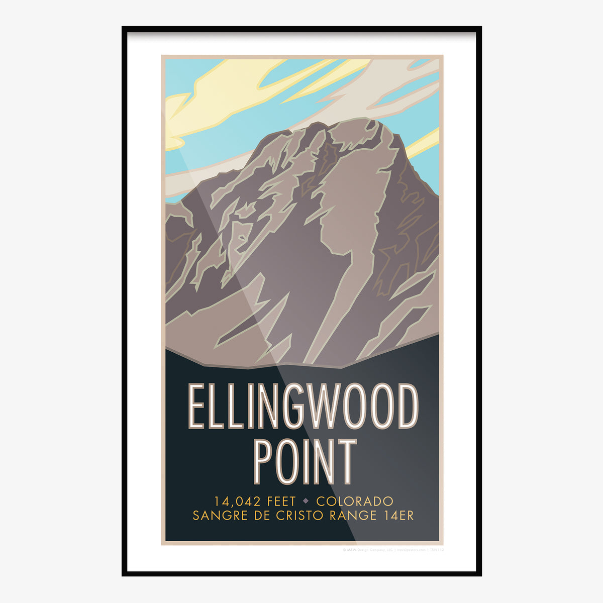 Ellingwood Point Colorado 14er Travel Poster