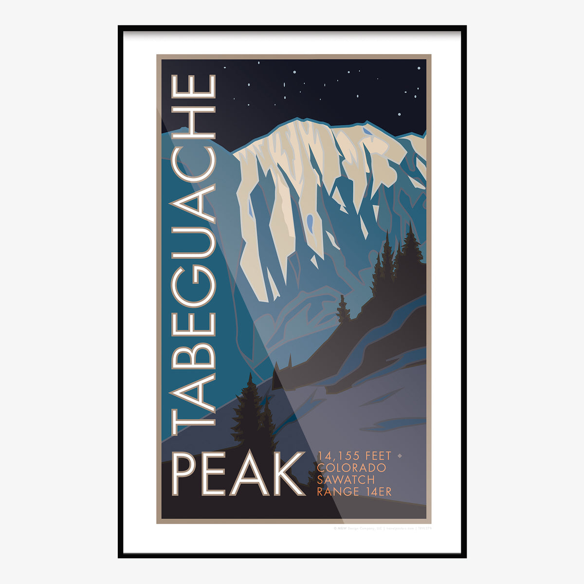 Tabeguache Peak Colorado 14er Travel Poster