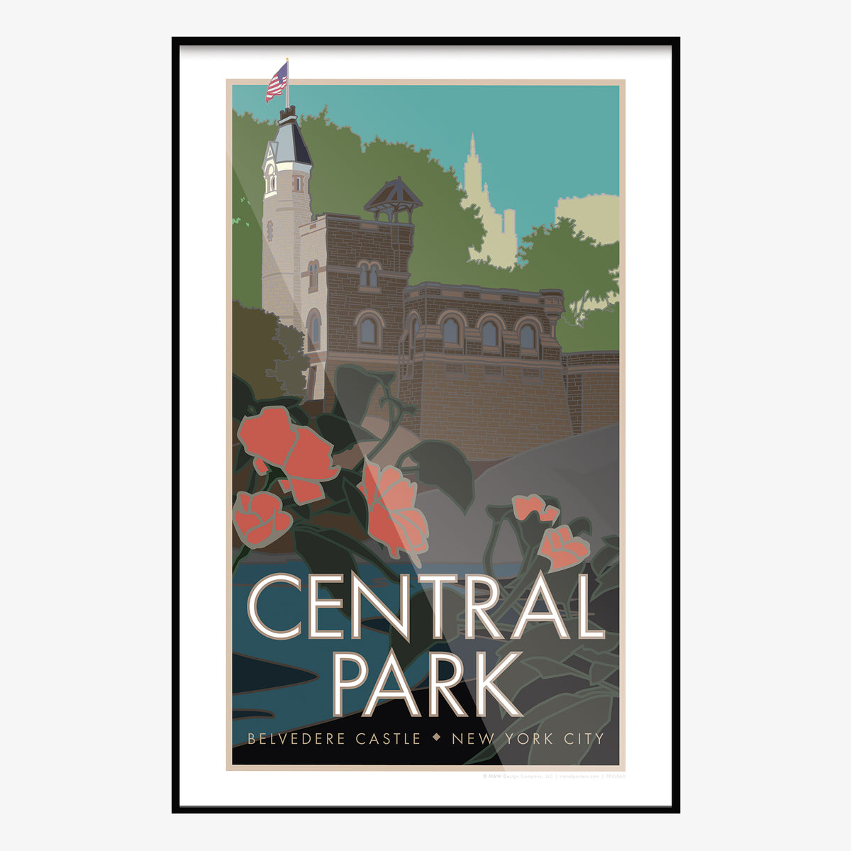 Central Park Belvedere Castle New York City Travel Poster