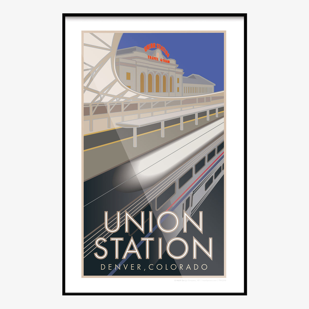 Union Station 4 Train Platform Denver Colorado Travel Poster