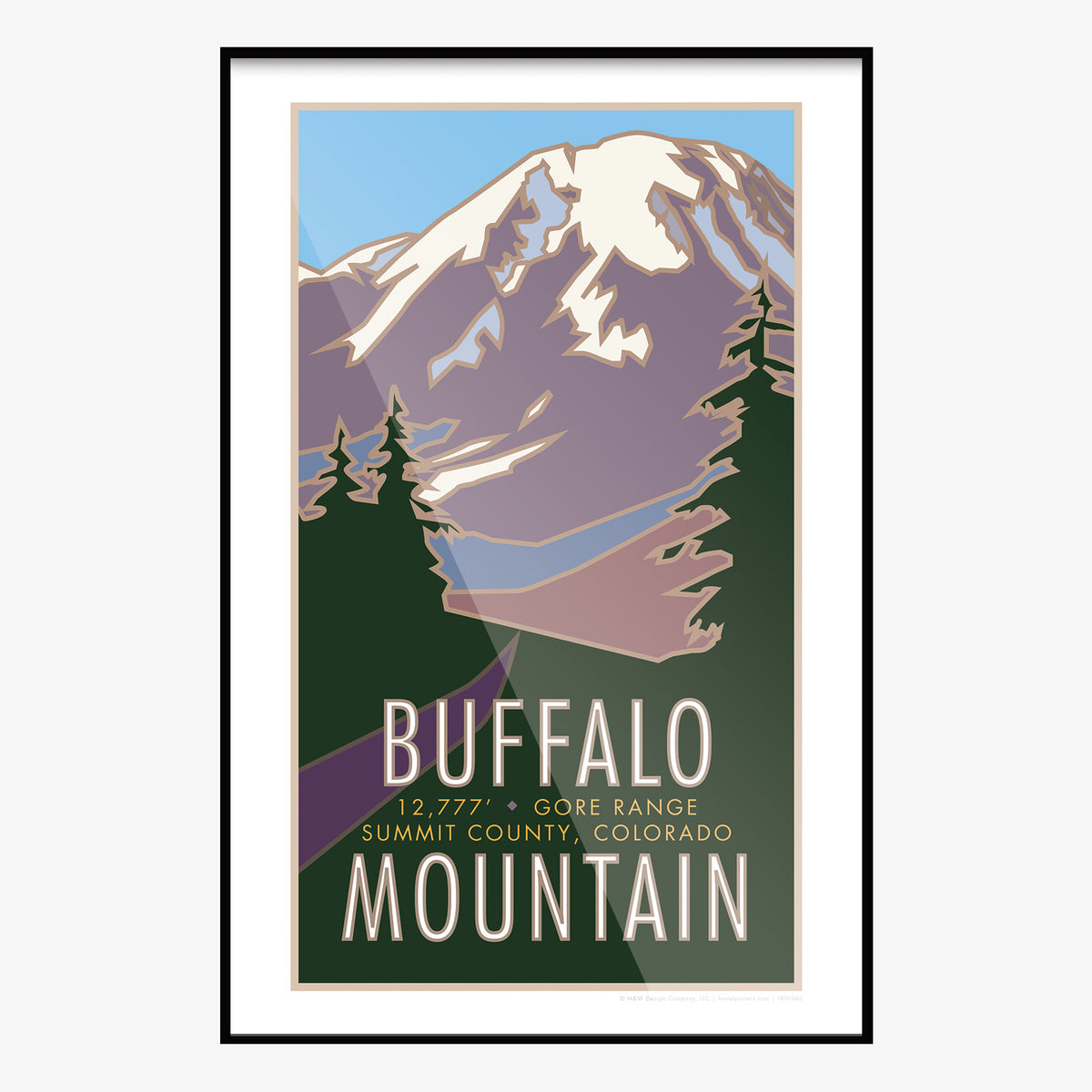 Buffalo Mountain Summit County Colorado Travel Poster