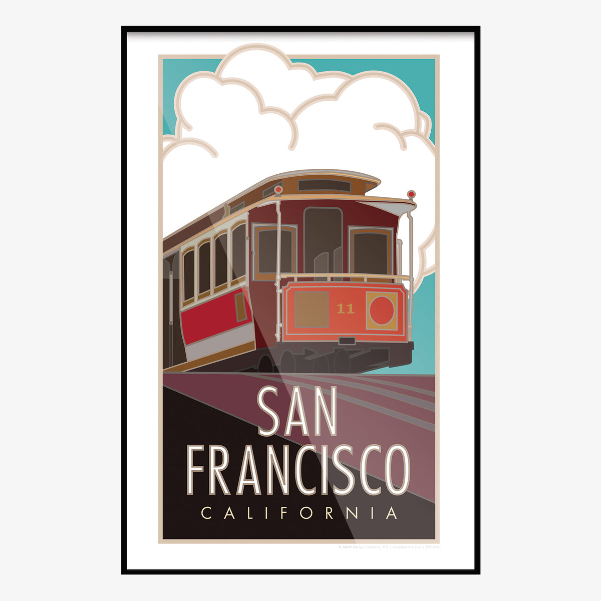 San Francisco Cable Car California Travel Poster
