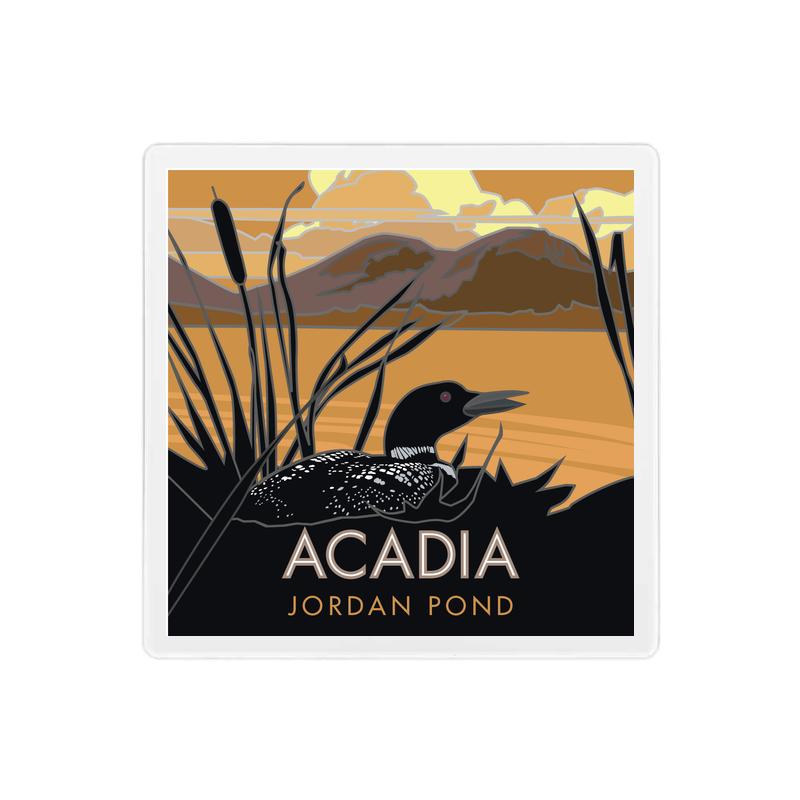 Acadia National Park, Jordan Pond, Maine - 4" x 4" Sandstone Coaster