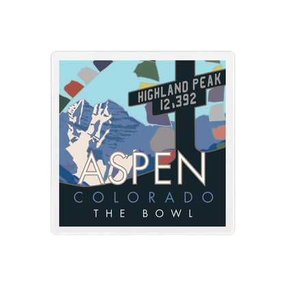 Aspen, Colorado (Highland Peak Bowl) - 4" x 4" Sandstone Coaster