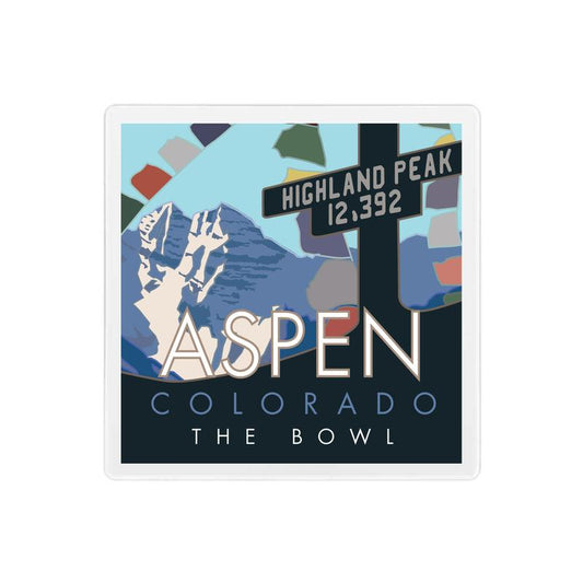 Aspen, Colorado (Highland Peak Bowl) - 4" x 4" Sandstone Coaster