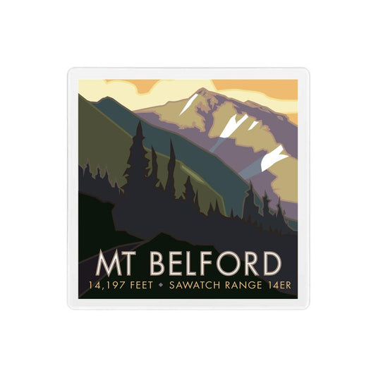 Mt. Belford, Colorado - Colorado 14er - 4" x 4" Sandstone Coaster