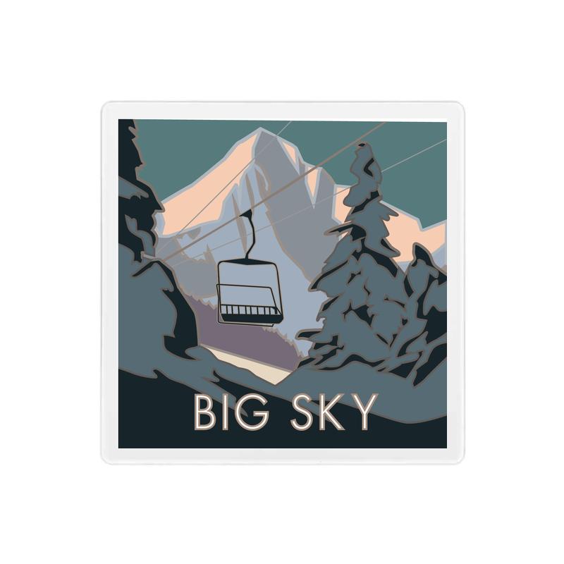 Big Sky, Montana - 4" x 4" Sandstone Coaster