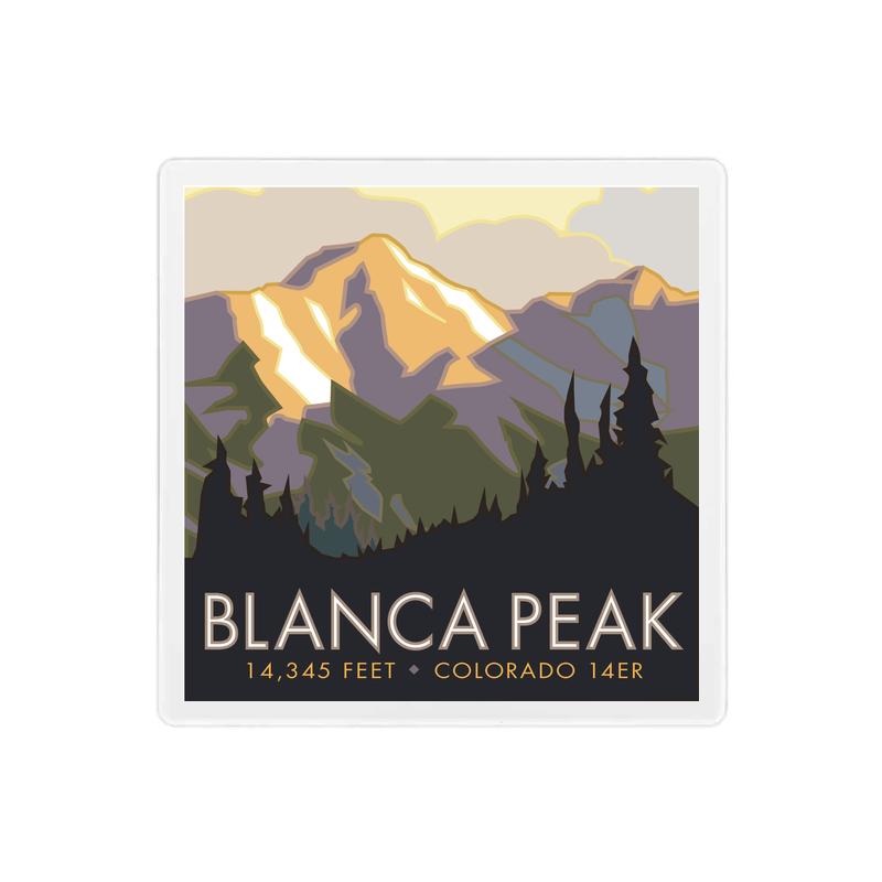 Blanca Peak, Colorado - Colorado 14er - 4" x 4" Sandstone Coaster