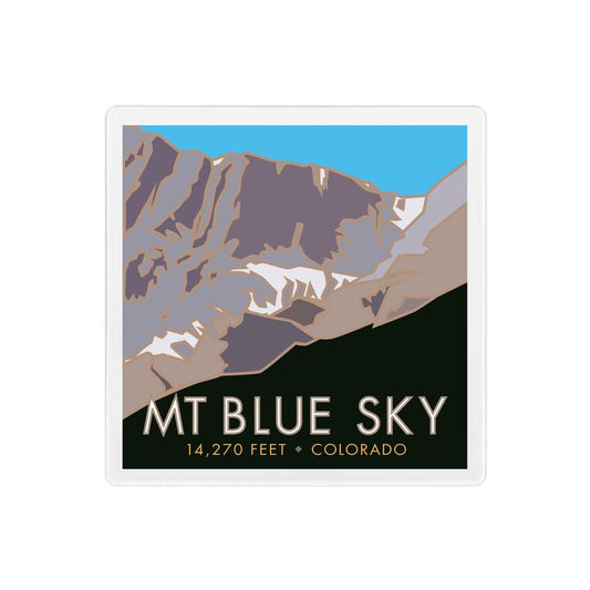 Mt. Blue Sky, Colorado - Colorado 14er - 4" x 4" Sandstone Coaster
