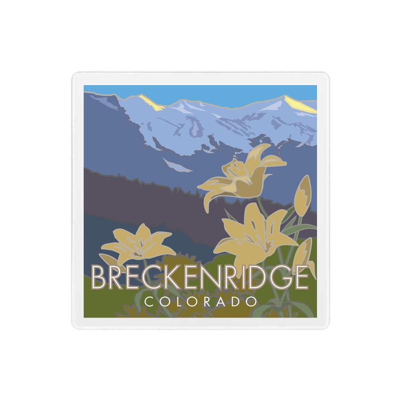 Breckenridge, Colorado, Summer Lilies - 4" x 4" Sandstone Coaster