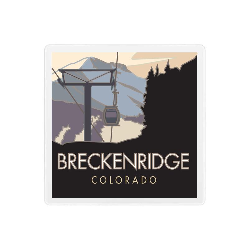 Breckenridge, Colorado, Ski Gondola - 4" x 4" Sandstone Coaster