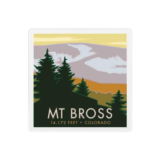 Mount Bross, Colorado - Colorado 14er - 4" x 4" Sandstone Coaster