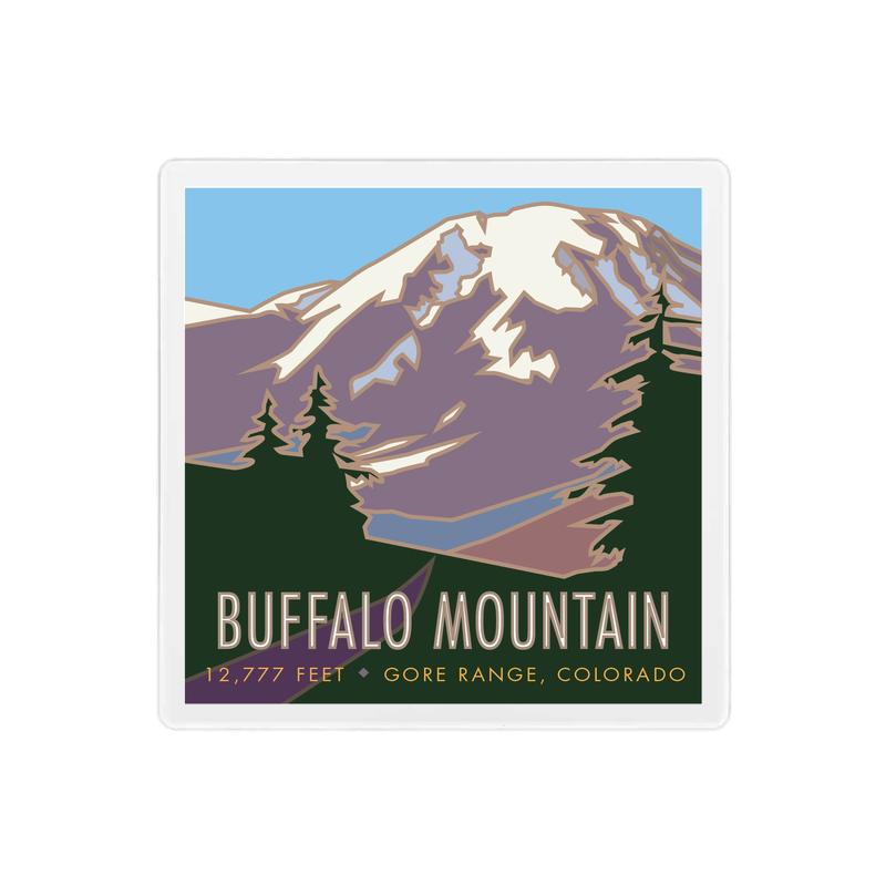 Buffalo Mountain, Summit County Colorado - 4" x 4" Sandstone Coaster