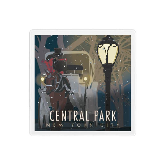 Central Park (Winter Carriage), New York City - 4" x 4" Sandstone Coaster