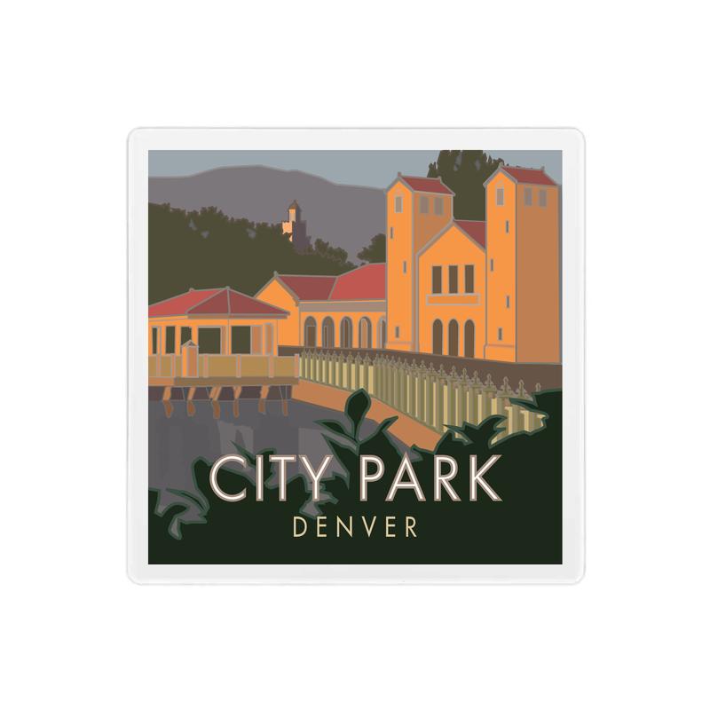 City Park, Denver, Colorado - 4" x 4" Sandstone Coaster