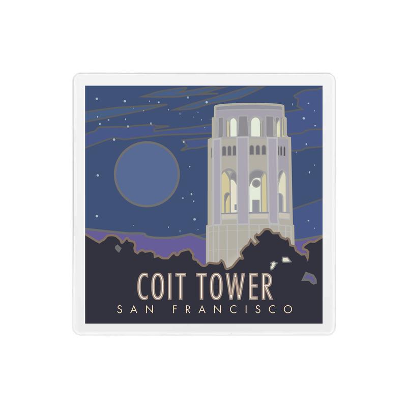 Coit Tower, San Francisco, California - 4" x 4" Sandstone Coaster